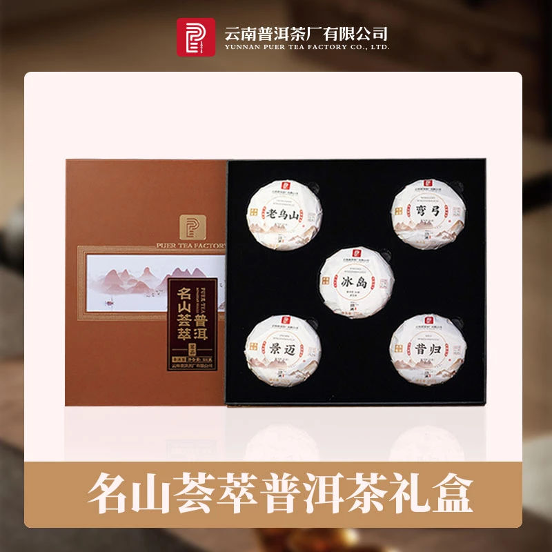 【可人专属】云南普洱茶厂2023年名山荟萃礼盒100g*5饼/盒