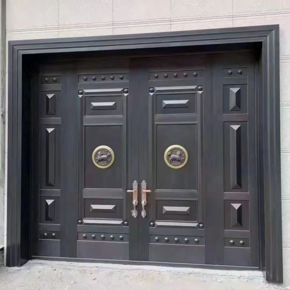 铜门别墅大门双开门防盗门家用大门不锈钢单门子母门乡村入户门