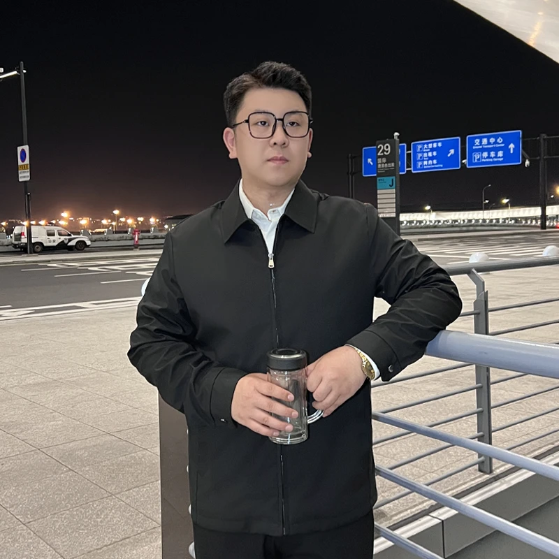 2024秋季款纯色夹克男轻熟风行政公务上衣休闲茄克商务外套23007