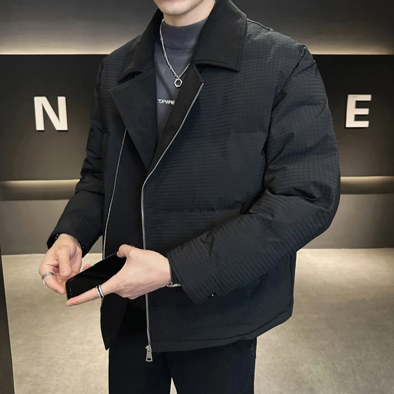 胖子冬季新款棉衣轻熟风时尚翻领拼接假两件设计显瘦棉外套G8002