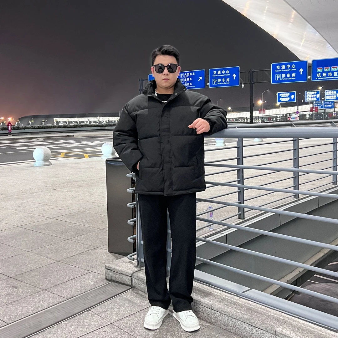 2024冬季新款立领加厚棉服大码纯色灯芯绒休闲加绒潮流卫裤MY845