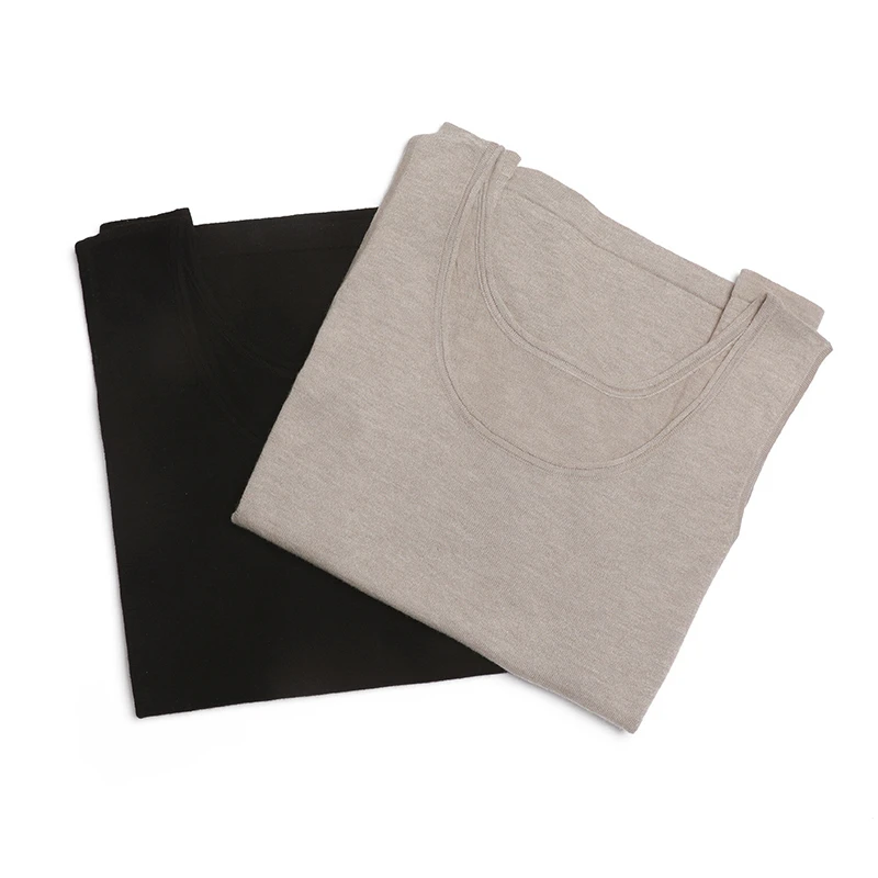 东雍 精纺无袖修身简约卷边丝绒女士纯色内搭打底衫马甲吊带背心