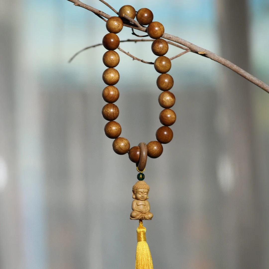 【如来宝宝佛手持*18mm】精品金丝楠手串JSN1038