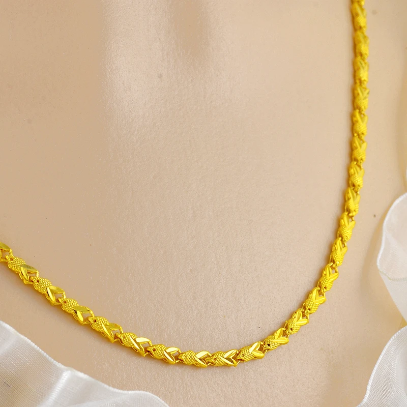 合金项链 正品黄金色气质小鱼项链礼物不褪色北欧金单链锁骨链女