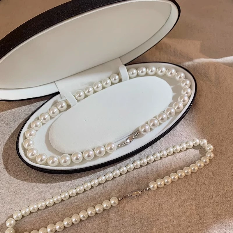 铜合金仿珍珠项链 复古法式施家仿珍珠项链女轻奢小众气质毛衣链