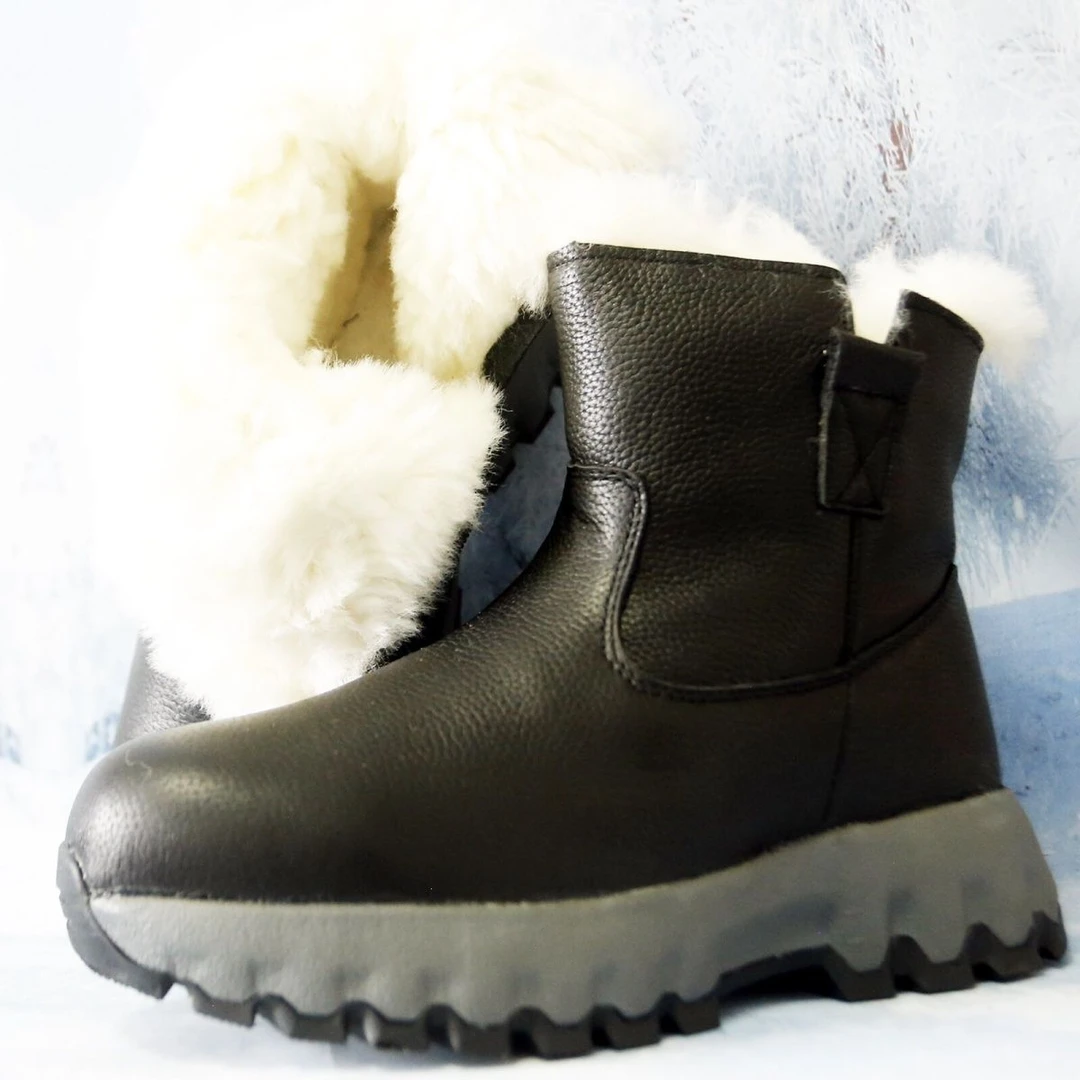皮毛冬季加绒一体男鞋40东北防寒雪地靴户外加厚轻便保暖防滑防水