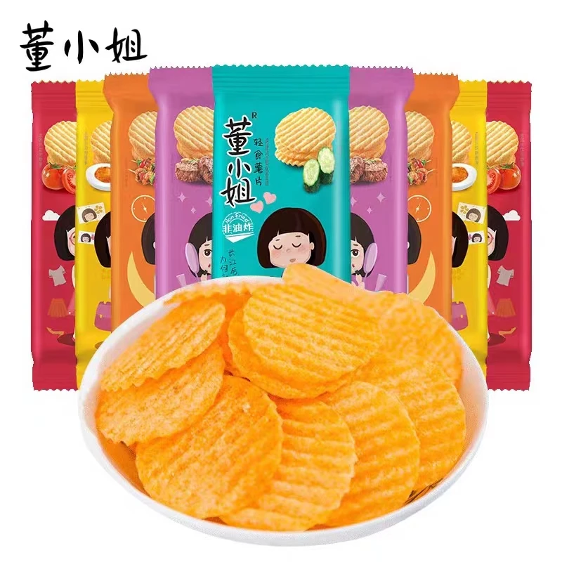 董小姐非油炸轻食薯片8包/16包整箱小包装经典酥脆休闲解馋零食