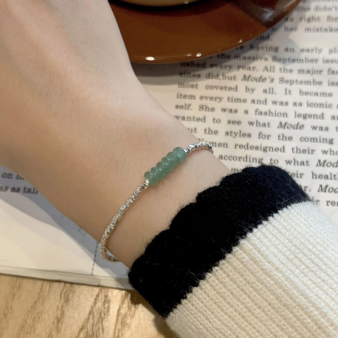 925银手链 925手链碎银几两百搭银手链小众ins时尚百搭韩版手链