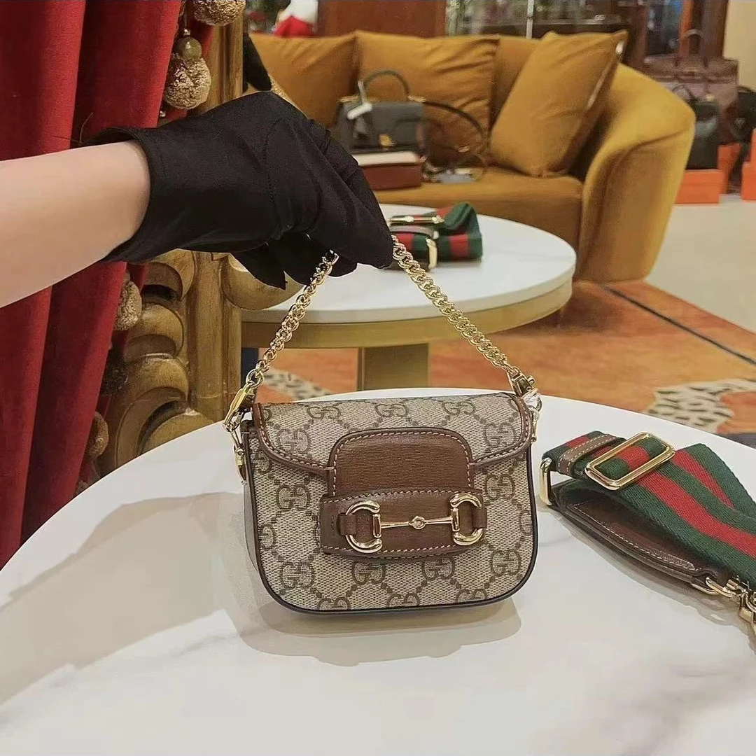 99新 GUCCI/古驰 牛奢网/古驰1955mini腰包/