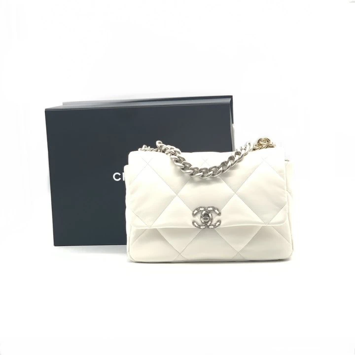 99新 Chanel/香奈儿 牛奢网/白银19bag包