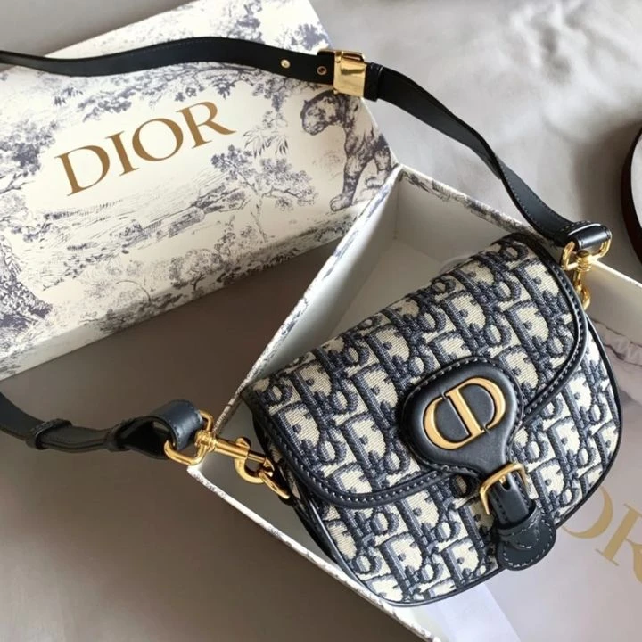 99新 DIOR/迪奥 牛奢网/bobby小号老花蓝色包