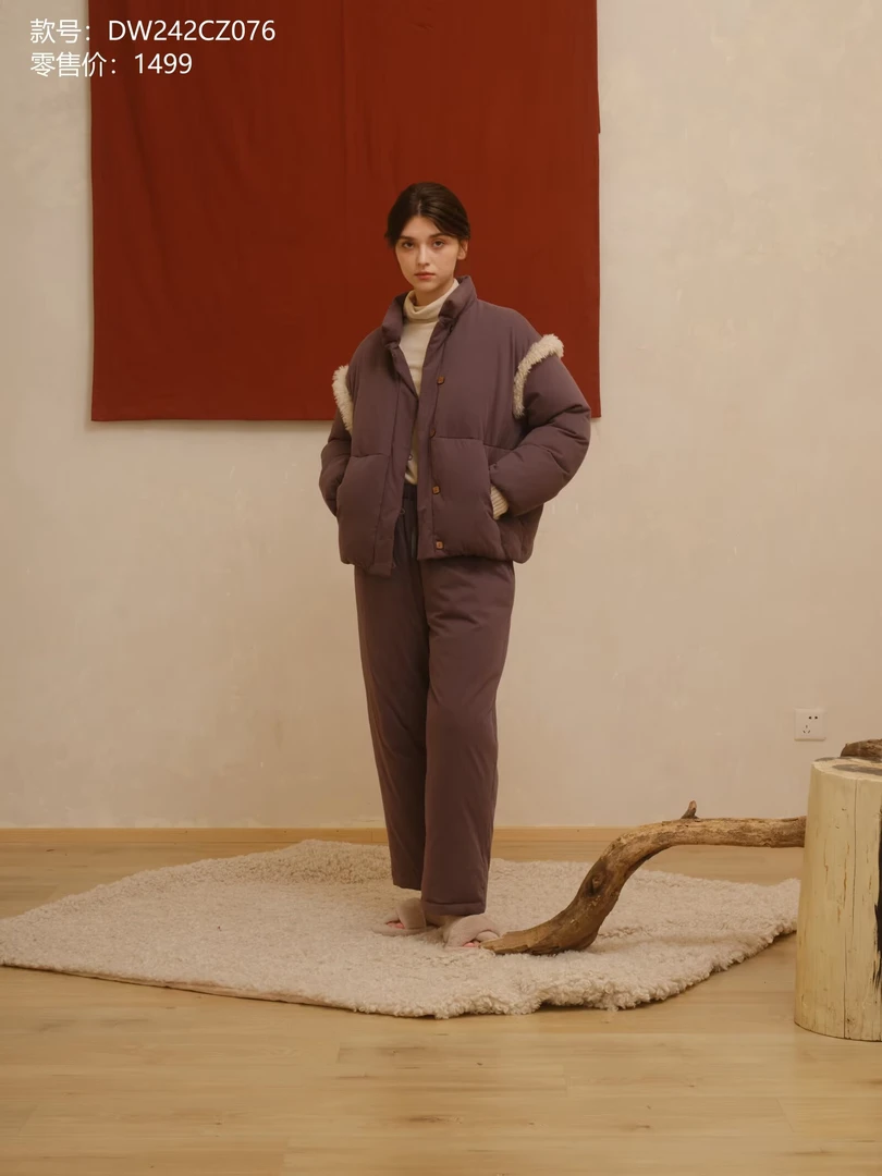 【蟲子姐姐专属】242-076朵朵可可女羽绒服夹棉 24秋冬居服套装女款