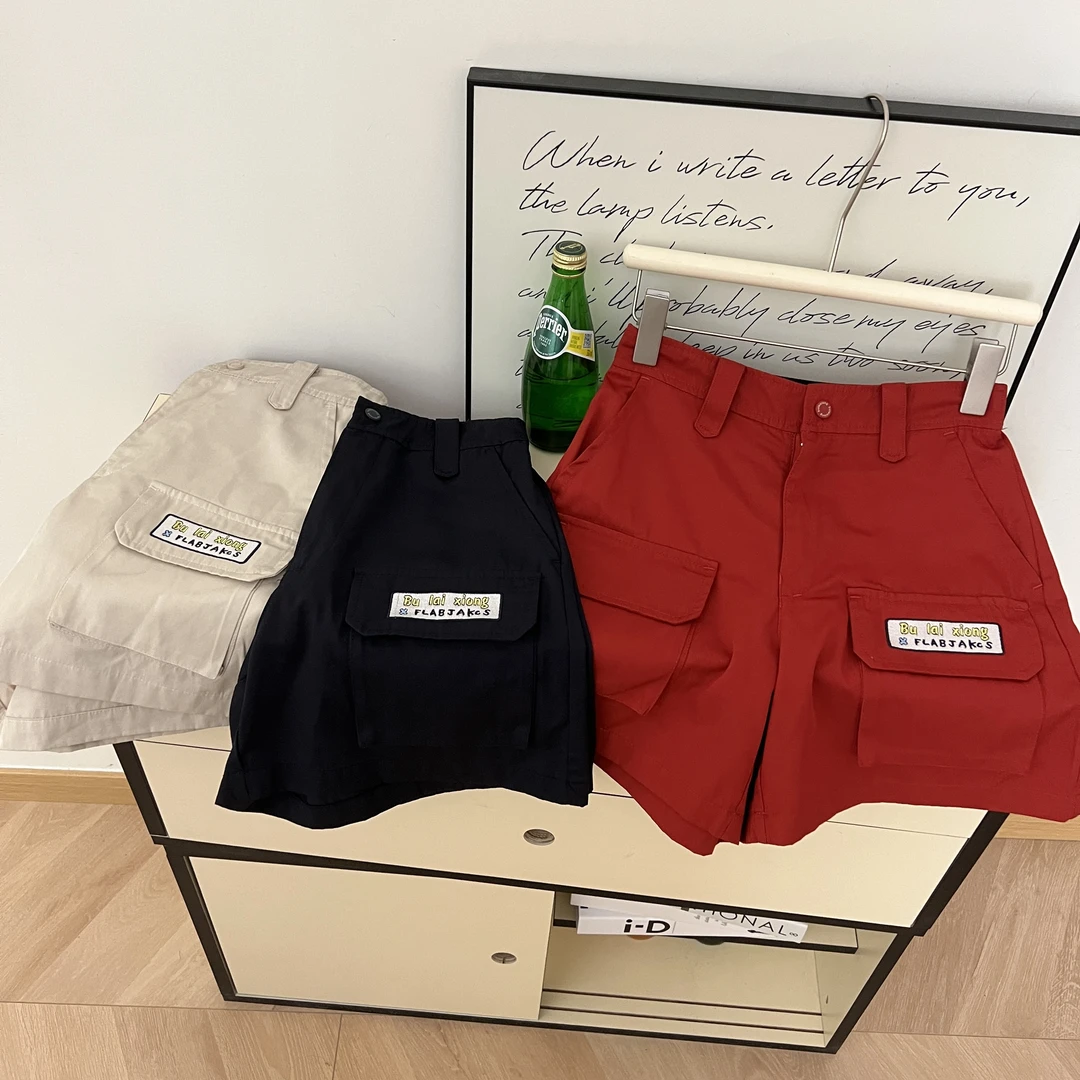 2024新款拼接设计工装风休闲卷边高腰短裤女809