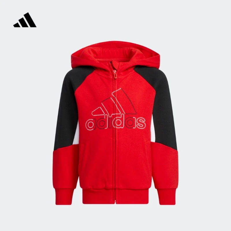 adidas阿迪达斯官方儿童装男小童秋冬连帽夹克外套男童外套IA8239