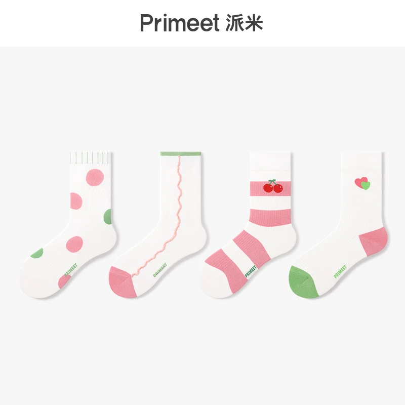 多巴胺袜子女夏季甜美可爱潮中筒袜少女芭比粉学院风女生个性长袜