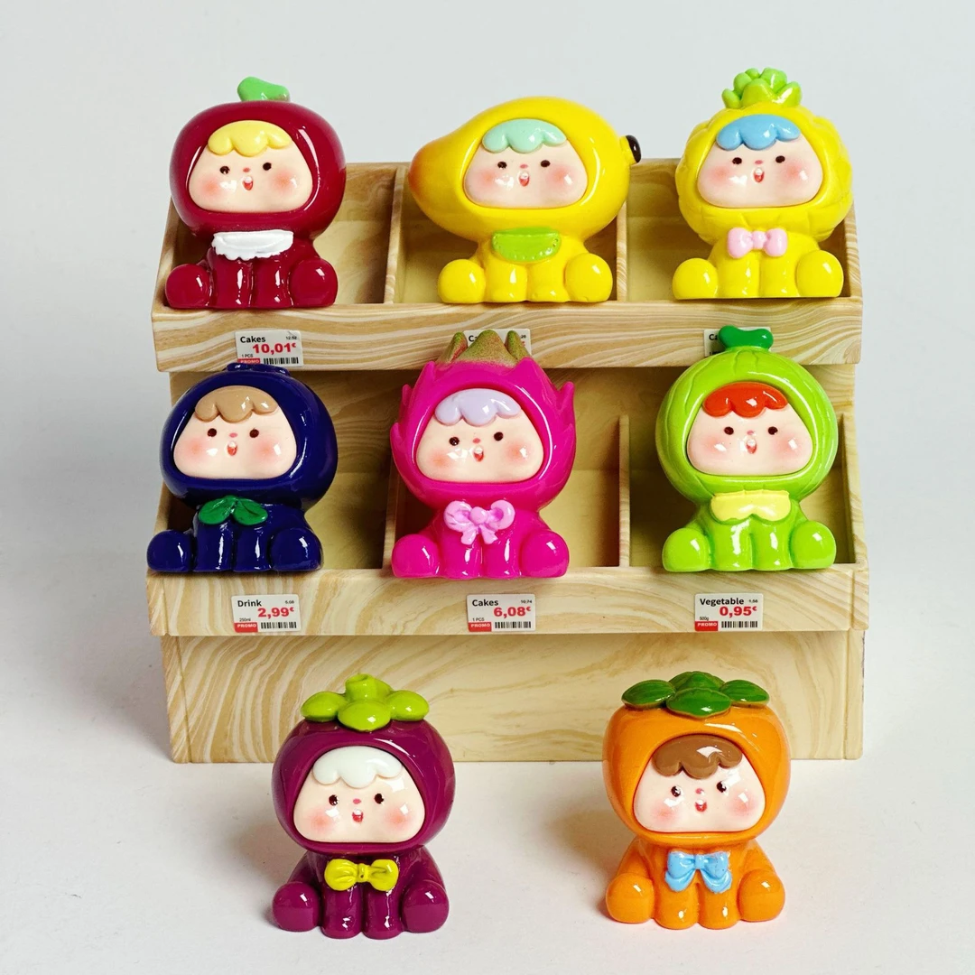 【九宫格】实色四代树脂水果崽崽DIY卡通饰品办公室摆件