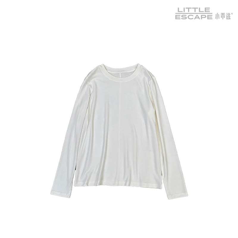 小乖逃X新款白色T恤宽松简约冰丝秋季圆领百搭240368