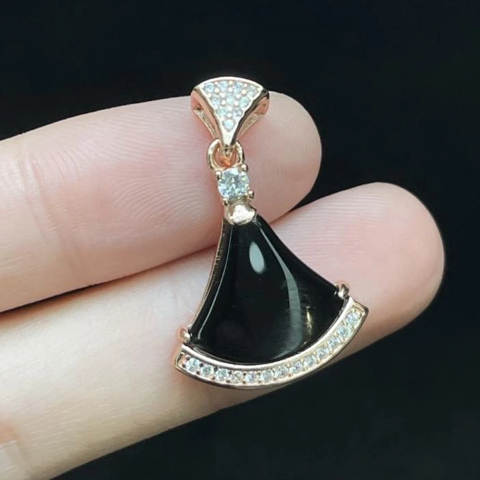 【锋哥珠宝】 25  银镶玛瑙珠宝吊坠（3*12*17mm+）