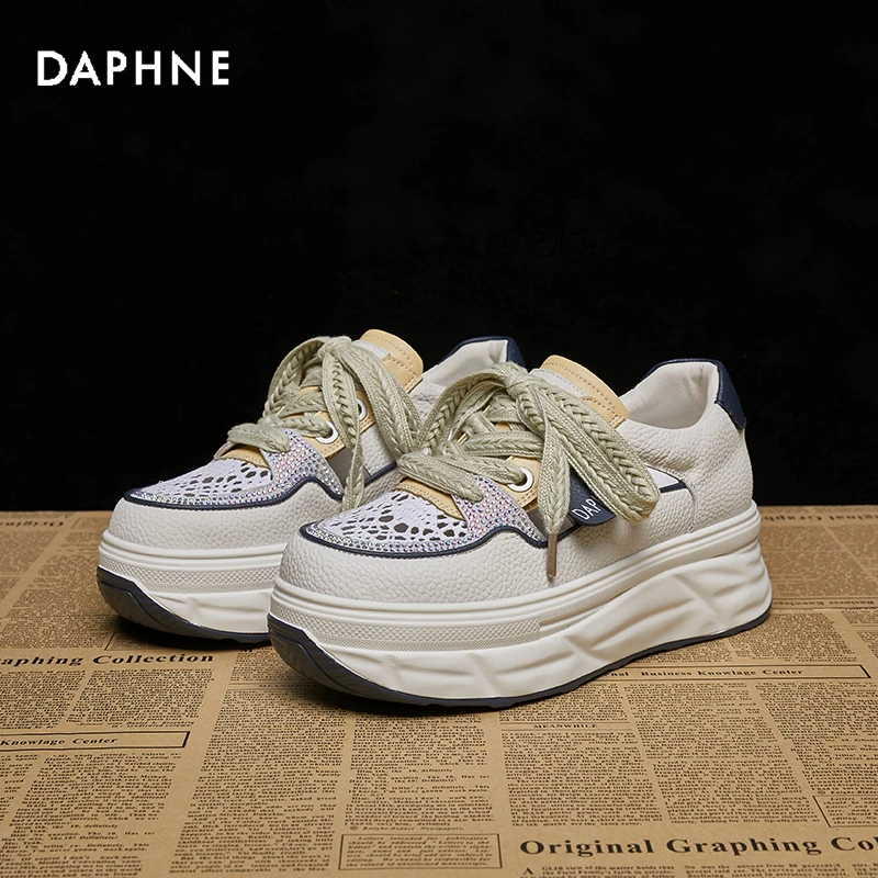 Daphne/达芙妮小白鞋女2025夏季新款时尚休闲百搭厚底运动老爹鞋