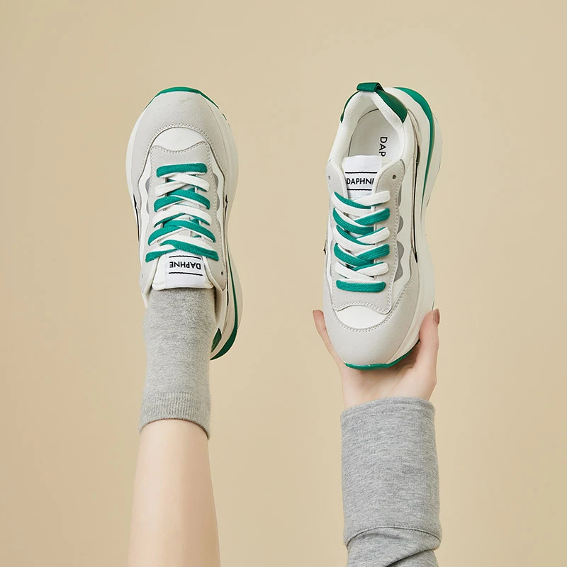 达芙妮老爹鞋女2025夏季时尚爆款厚底华夫阿甘鞋休闲百搭运动鞋