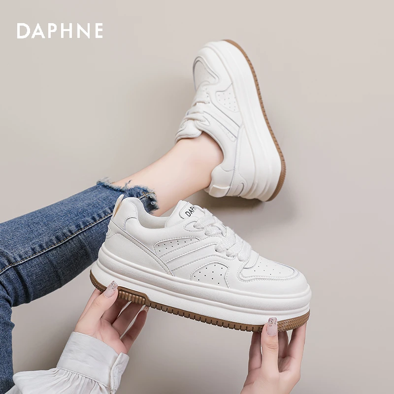 Daphne/达芙妮小白鞋女ins2025年夏季新款厚底时尚休闲运动板鞋