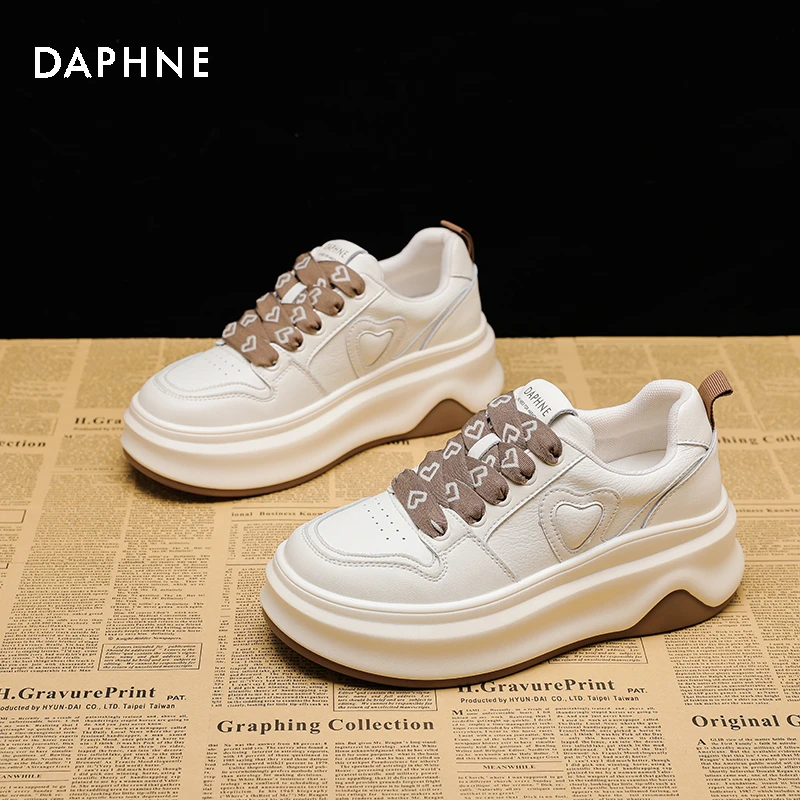 Daphne/达芙妮小白鞋女2025新款夏季厚底时尚百搭休闲运动板鞋