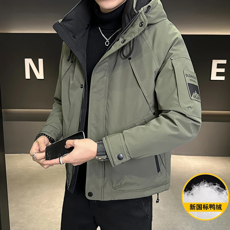 OTLESS/奥特莱斯男士羽绒服冬季连帽加厚保暖休闲时尚鸭绒外套