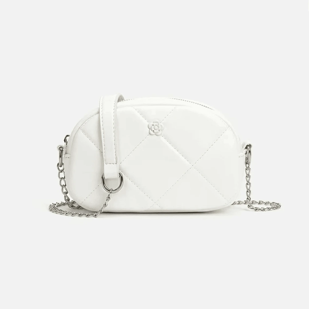 【大啵专属】白色萎格绣线相机包女百搭高级感链条包-60133 sw