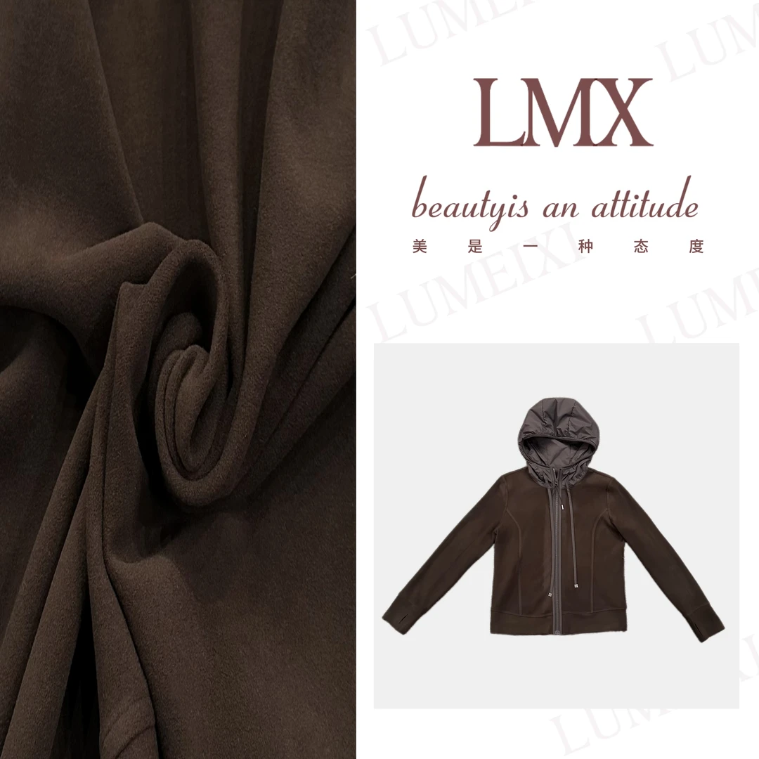 LMXPPJ【锁温】百搭拼接连帽外套2024冬季新款修身显瘦外套MX5315