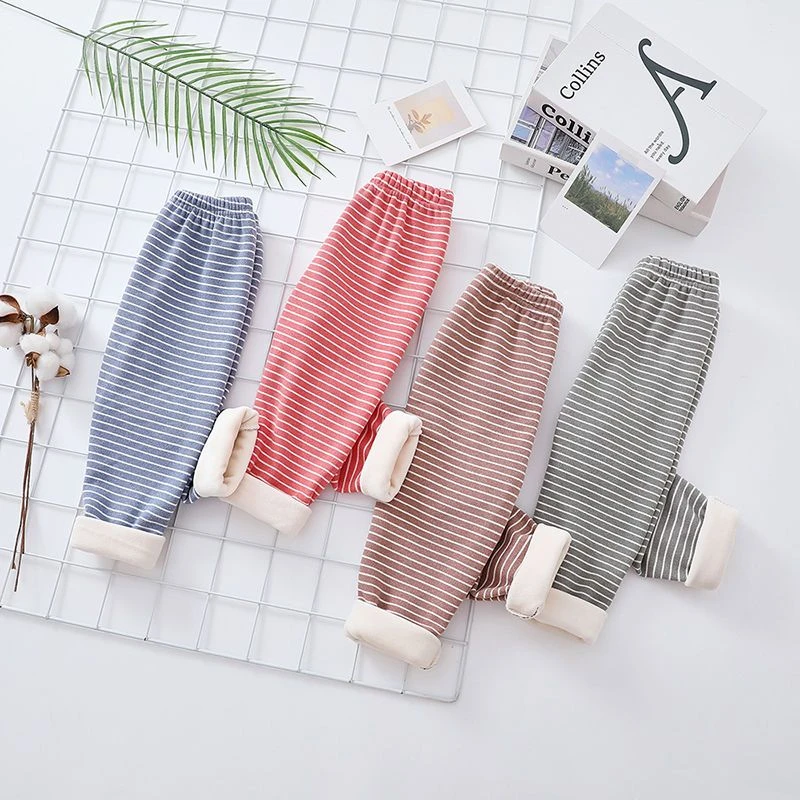 加绒加厚儿童保暖裤子宝宝秋冬打底裤男女童一体绒秋裤内穿冬季