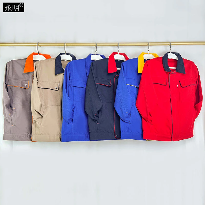 秋冬涤棉厚帆布长袖工作服车间工装厂区劳保服汽修工装