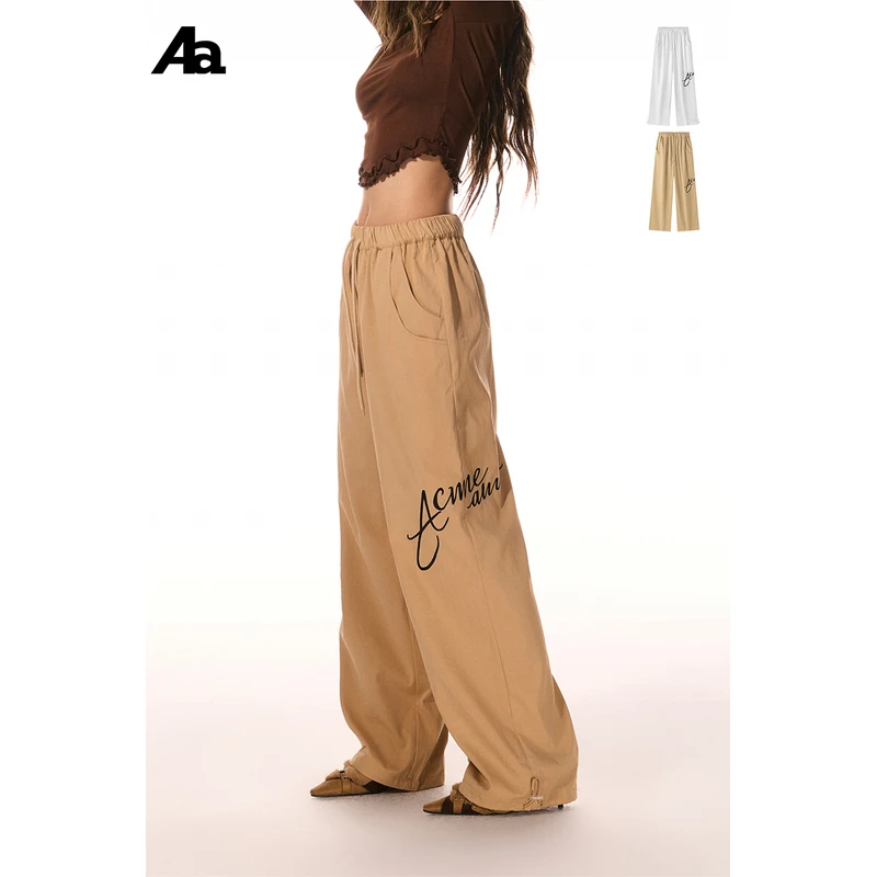 ACME AURA 重工撞色刺绣运动休闲裤高腰显瘦速干直筒裤