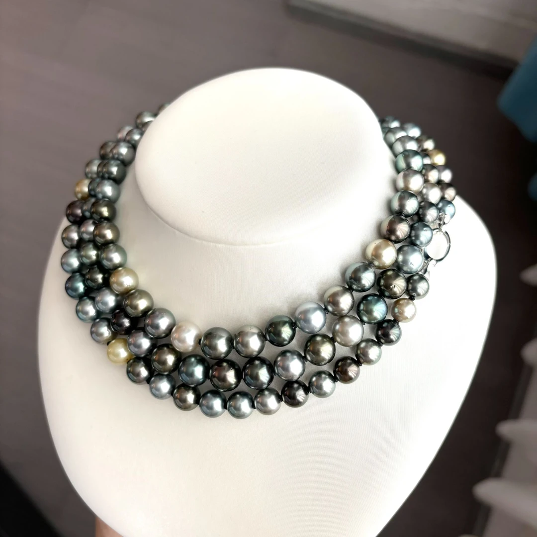 【奇幻森林】 海水大溪地项链 8-11mm S925银多样性发一 1890