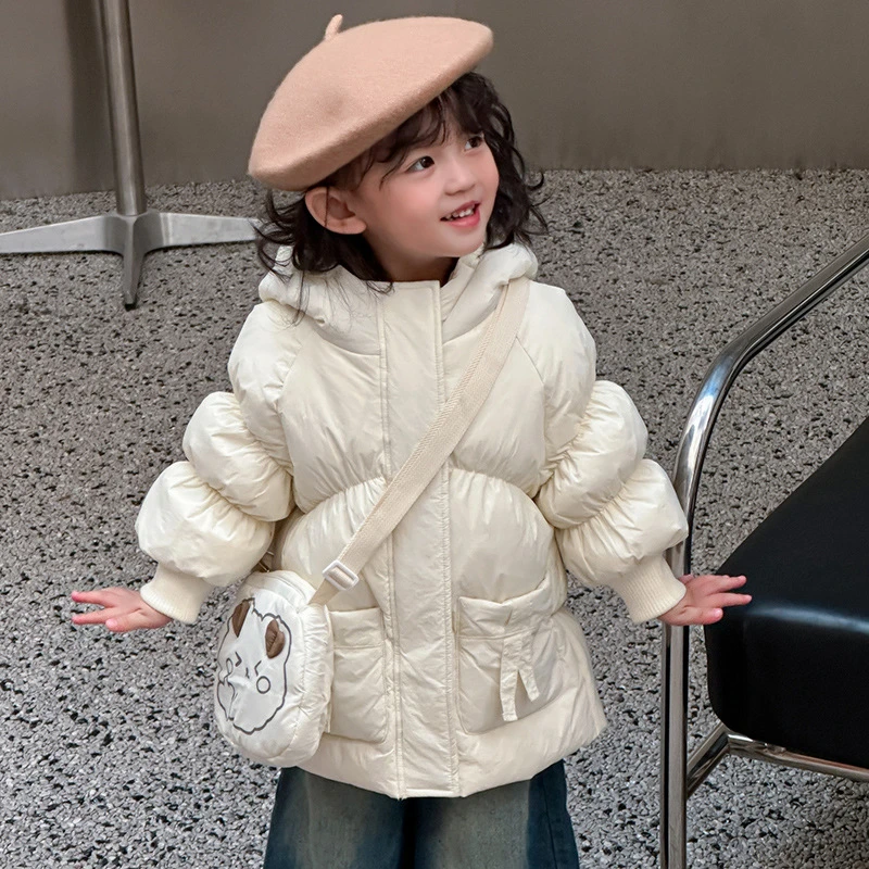 2023新款儿童羽绒服女中小童中长款韩版加厚洋气女宝宝冬装外套6