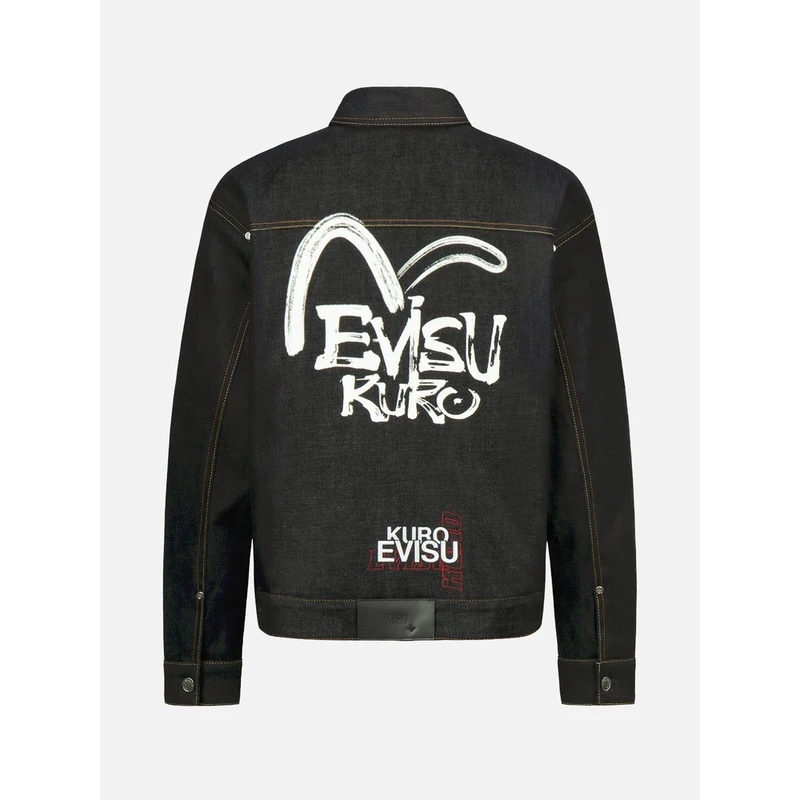 EVISU 男士秋冬海鸥家花牛仔休闲潮流夹克外套2EAADM2DJ235LFCQ