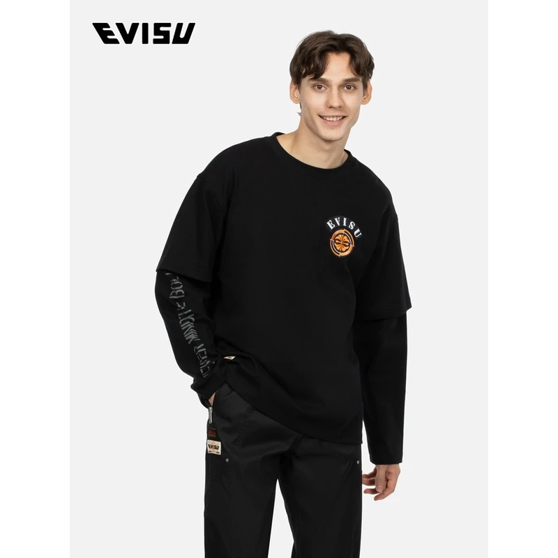 EVISU 2023秋季 男士标语及家花两件套T恤2EAHTM3TL8053LFCT