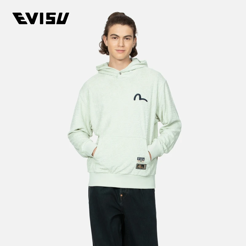 EVISU 2024秋季 男连帽卫衣上衣满地家花提花潮2EAHTM4SW1068RXCT