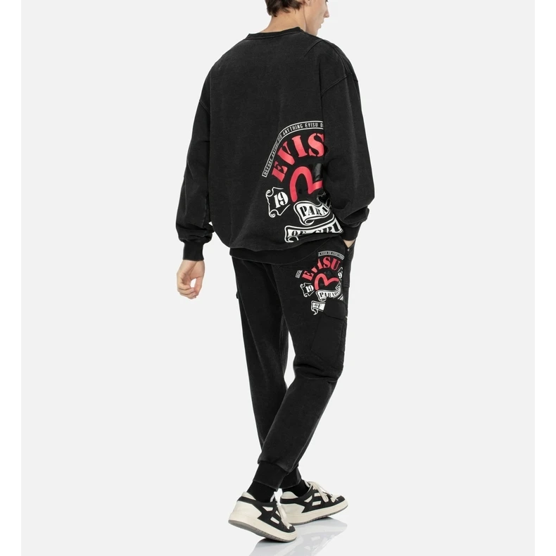 EVISU 2023秋季 男士拉链口袋抽绳卫裤2EAHTM3SP8048LFCT