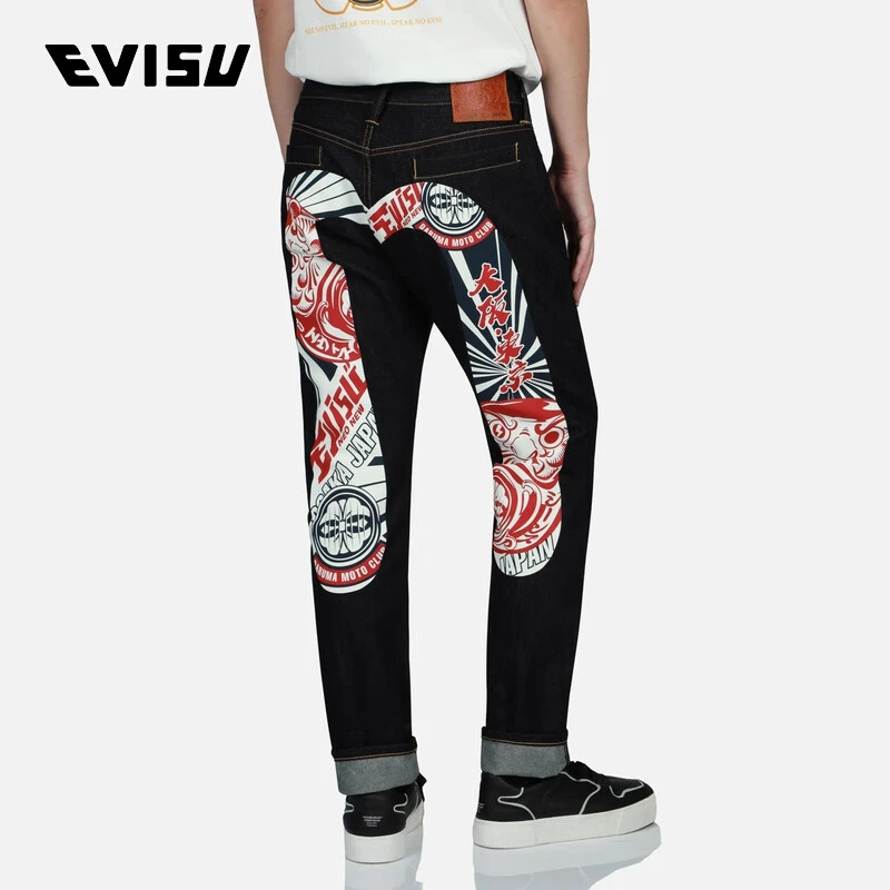 EVISU 男士机车达摩大M印花潮牌酷炫牛仔裤2EAADM2JE90317CT