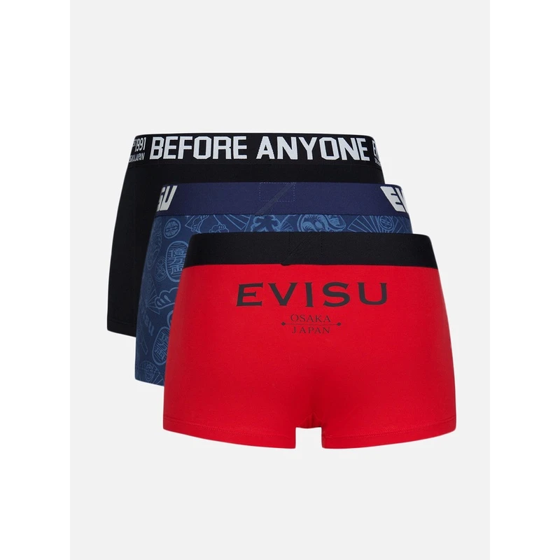 EVISU春夏新款男士舒适时尚休闲平角内裤（3条装）2EAHTM2UW525TUCX