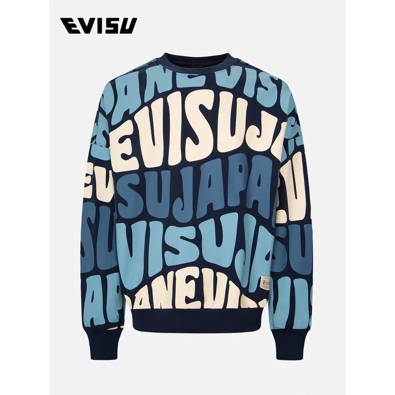 EVISU 春夏新款男女同款满地商标印花情侣卫衣男2EAHTM2SW334LFCT