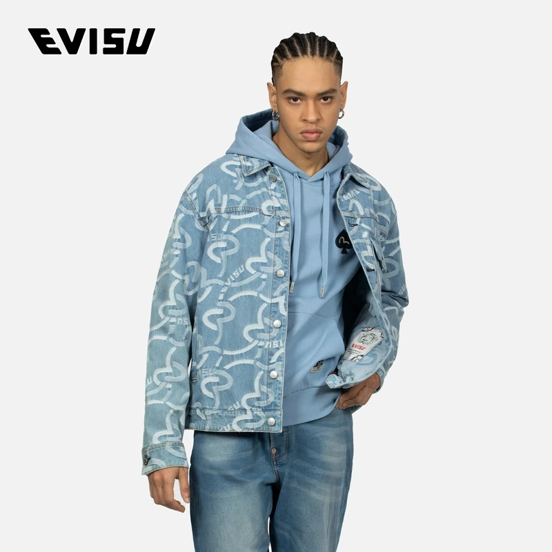 EVISU 2024男士满地海鸥提花牛仔外套2ESHTM4DJ1006RXDN