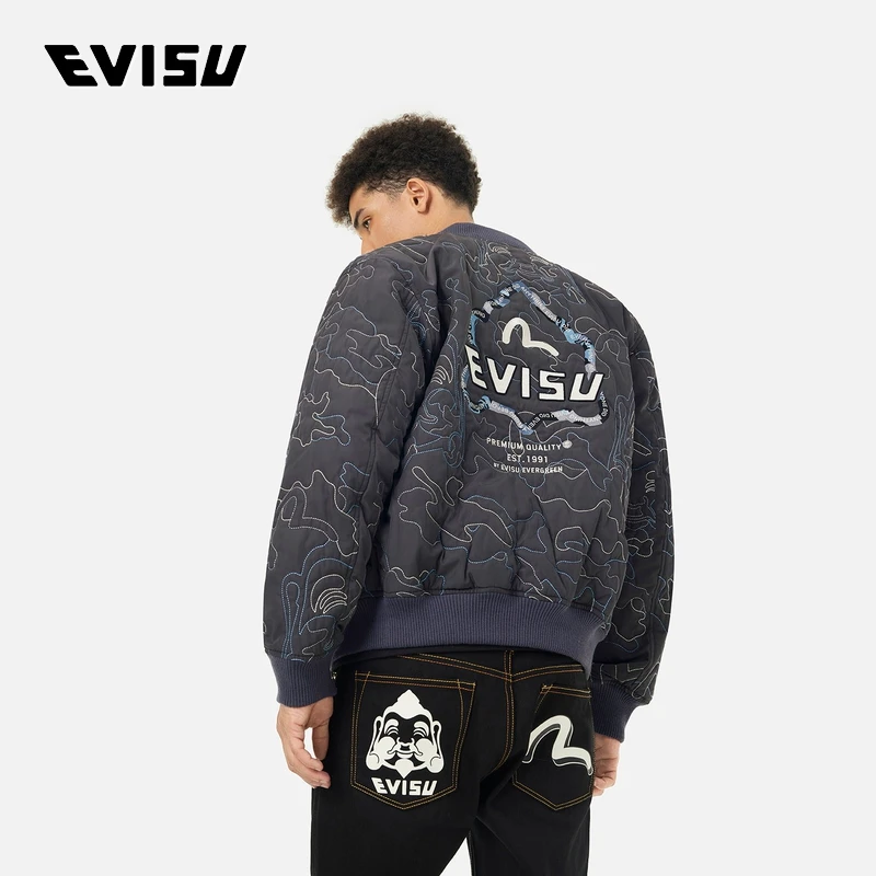 EVISU 2024秋季 男士海鸥与商标刺绣夹克2EAADM4JK1235XXPQ