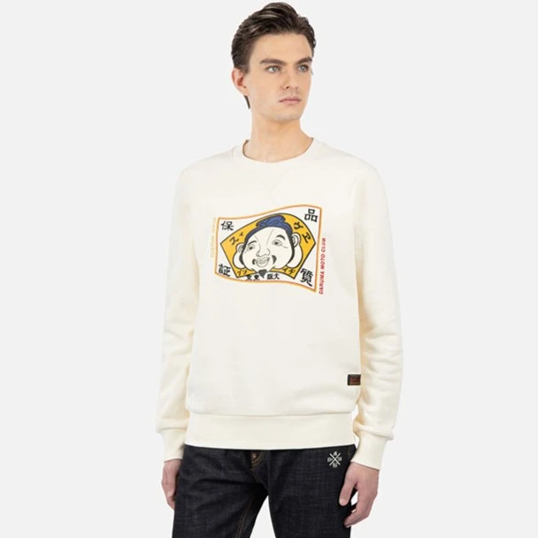 EVISU 男士佛头图案印花复古经典舒适卫衣 2EAADM2SW318XXFL