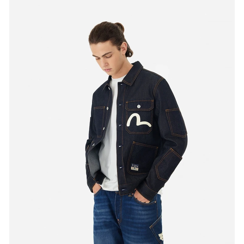 EVISU2024秋季牛仔夹克休闲男外套复古2EAHTM4DJ1199XXDN