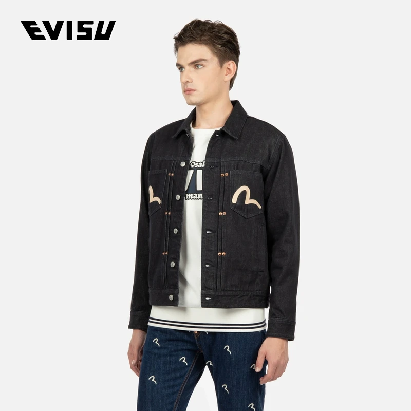 EVISU 新款男士大M印花潮牌休闲牛仔外套 2EAHTM2DJ721XXCT