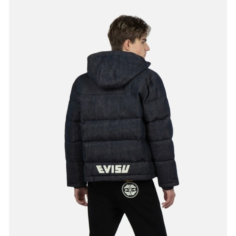EVISU 新款男士小海鸥刺绣保暖羽绒牛仔外套 2EAADM2NJ714XXDN