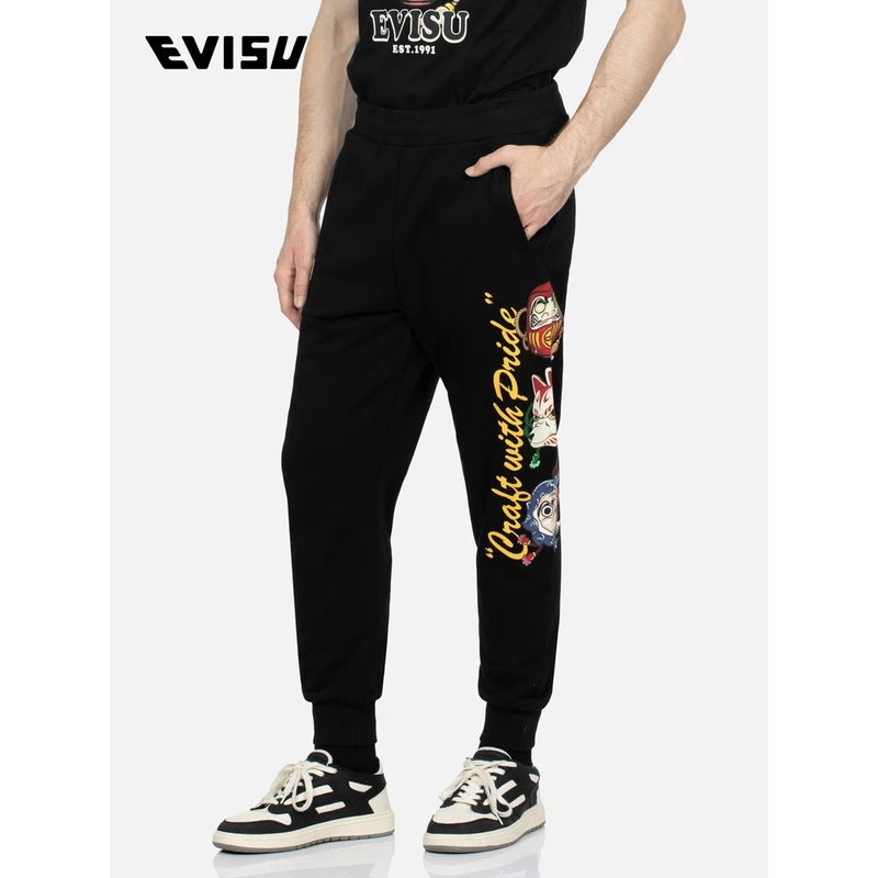EVISU 2023秋季新款 男士日向火男祭印花卫裤2EAHTM3SP1085XXCT