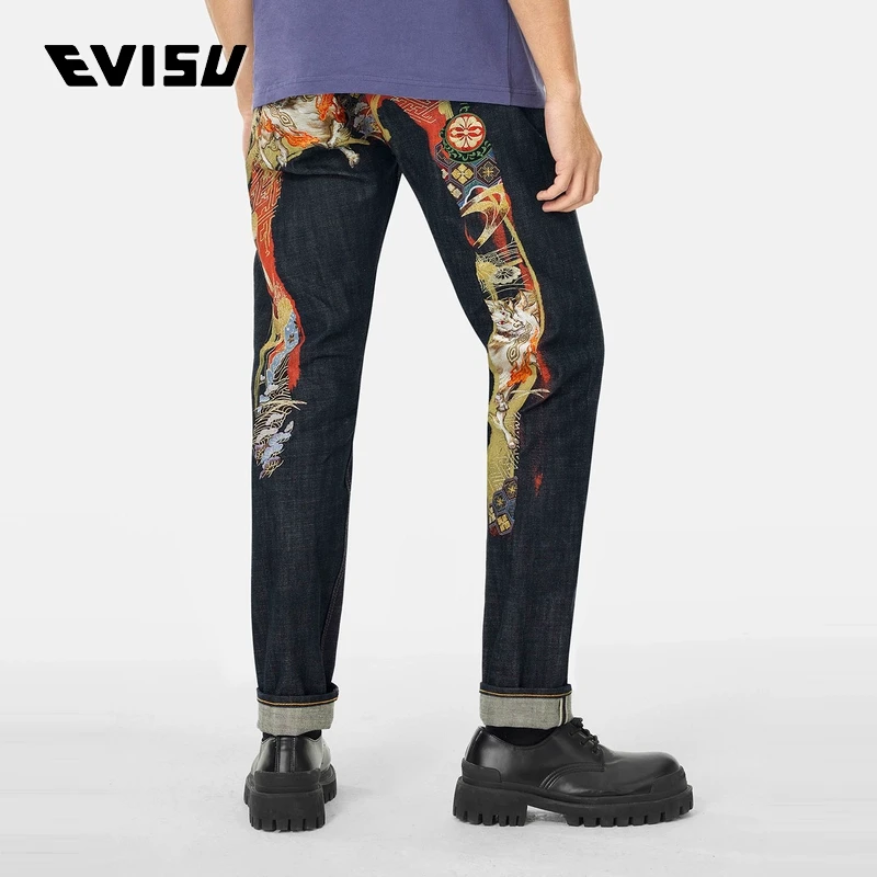 EVISU 2025年春季男士神兽白泽大M牛仔裤2ESHTM5JE100817DN