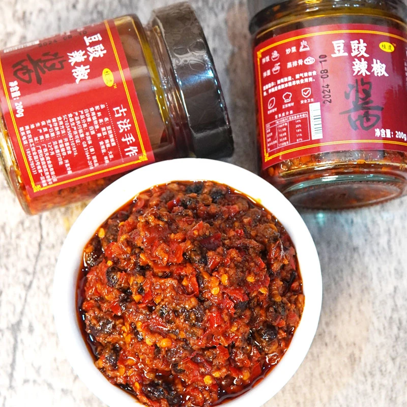 香辣豆豉辣椒酱广西农家黑豆豉拌饭酱拌面酱下饭菜即食拌饭菜200g